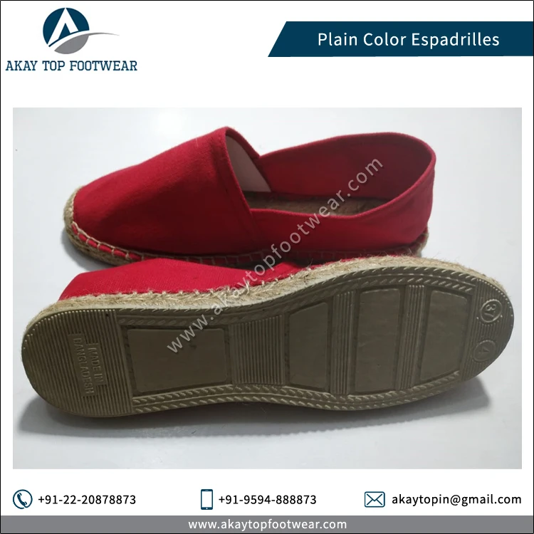 Эспадрильи производство Индии продажа от производителя джутовая подошва простые однотонные традиционные эспадрильи обувь на плоской подошве