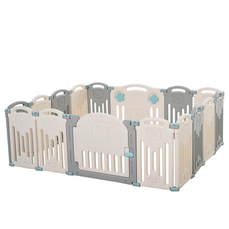 
ABST Safety 6+1+1 Cheap Popular Indoor Plastic Folding Easy New Design Baby Playpen 