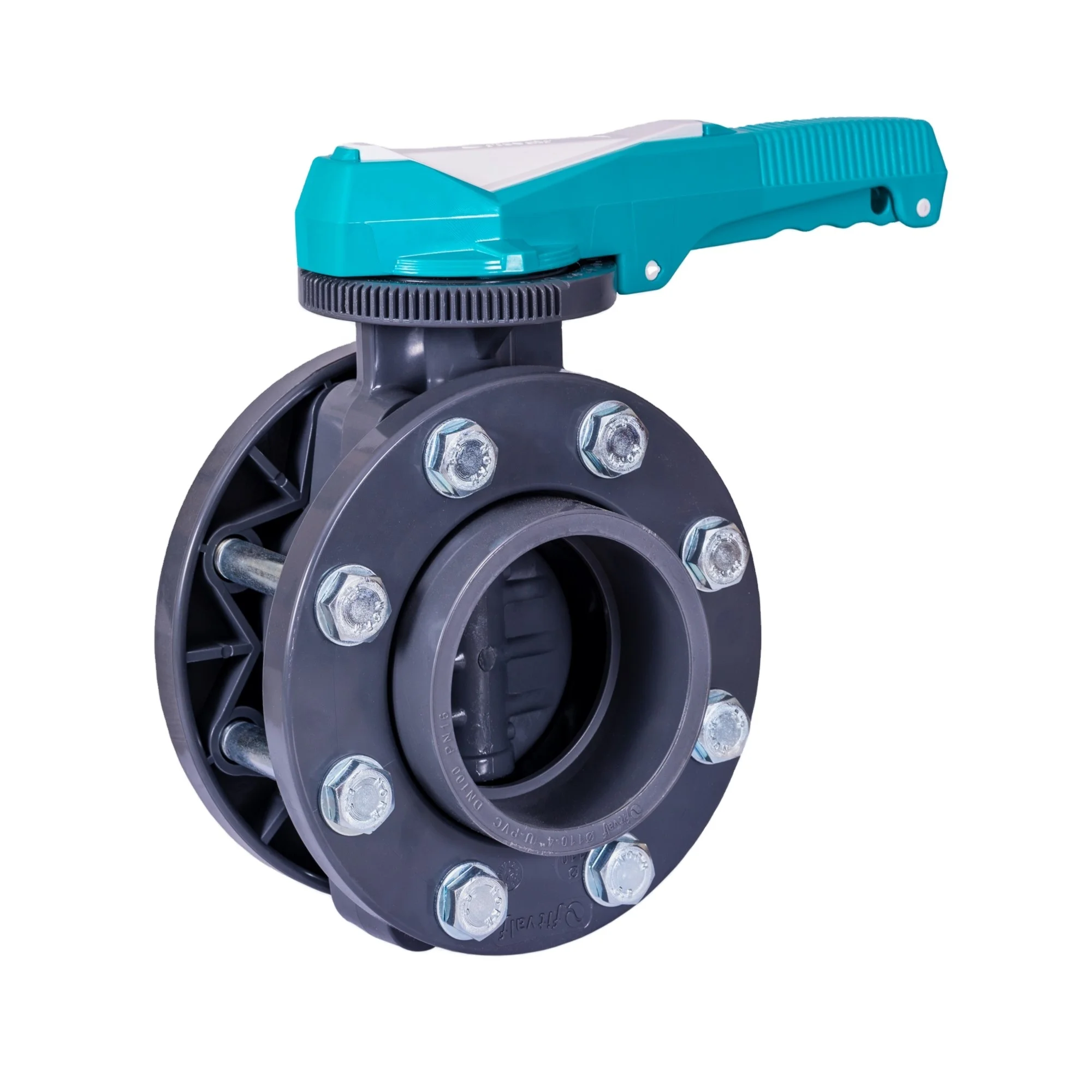 Best quality 225mm UPVC butterfly valve / plastic handled butterfly valve / flanged connection/ pn16 /  oem / manual control