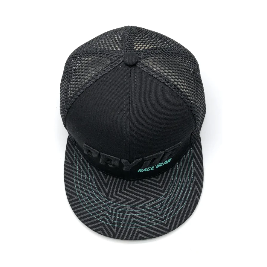 custom print logo under the bill large hole mesh trucker hat snapback