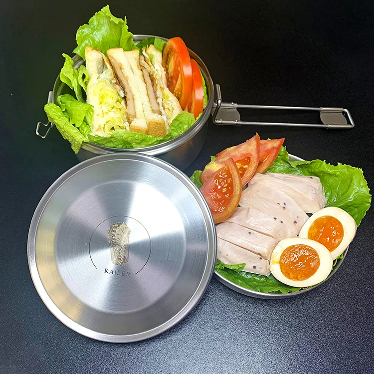 MIT Titanium two tiers lunch box for out door