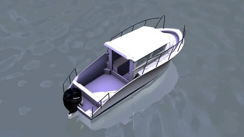  Fishing boat fiberglass Speedboat 23 ft Yacht Premium Boat from Thailand