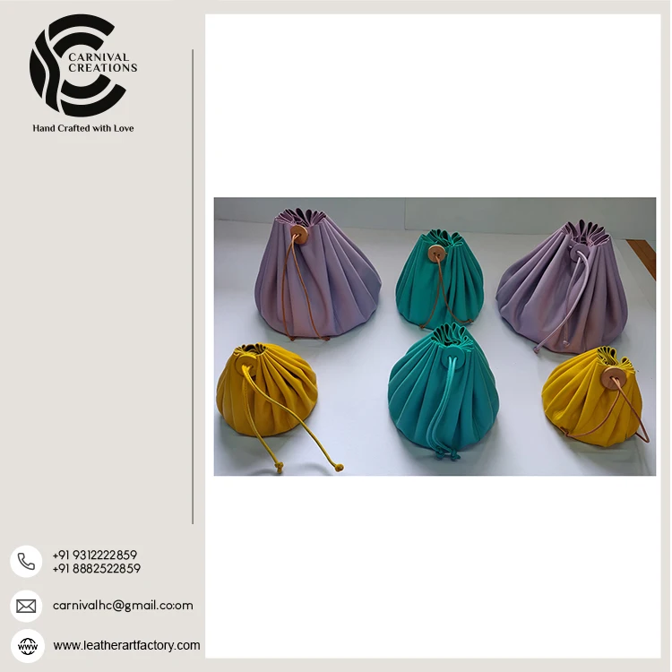 Высококачественная декоративная подарочная сумочка для ювелирных изделий из кожи лучшего размера по оптовой цене