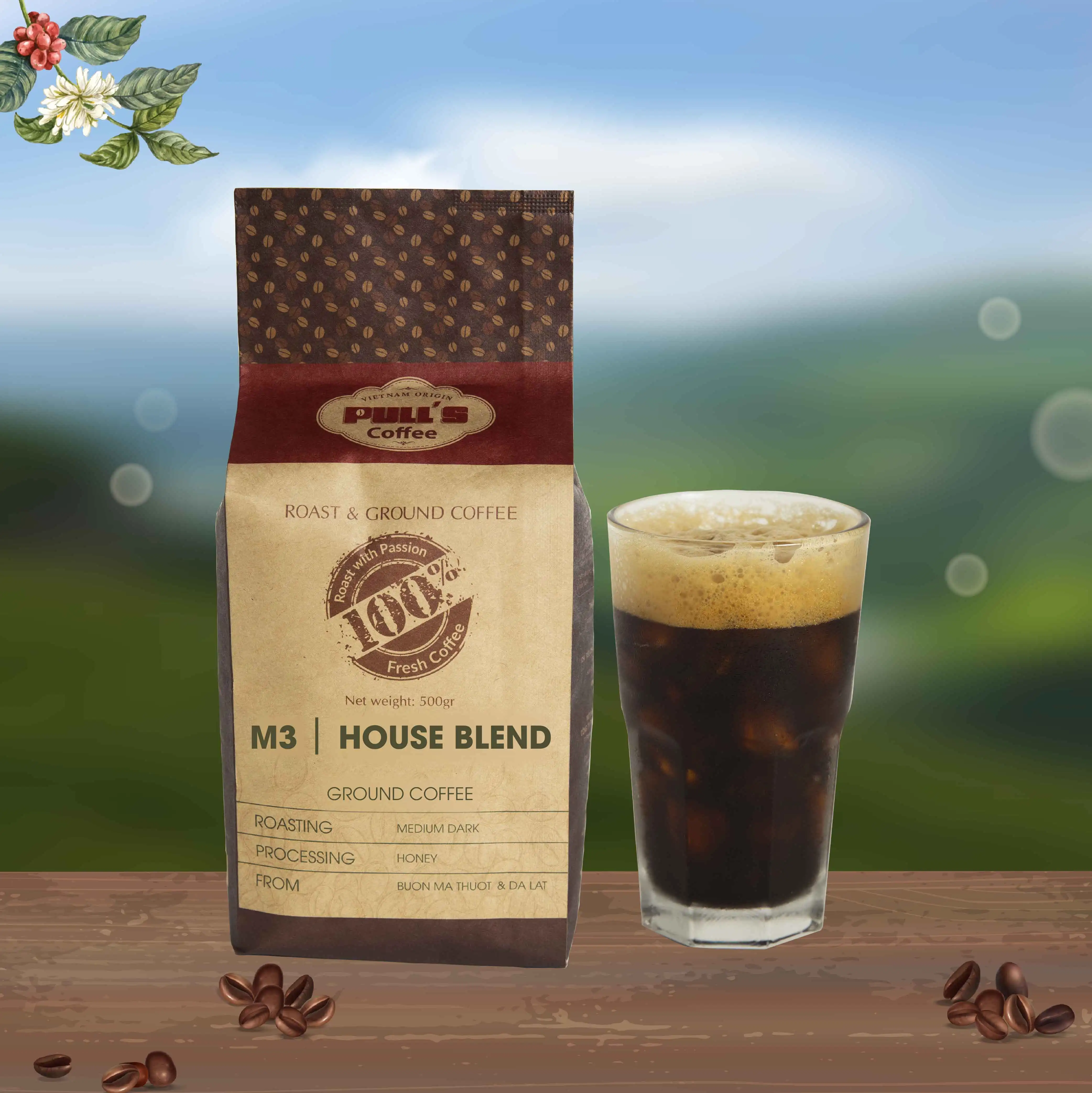 Ground Coffee M3 - Made in Vietnam Best Quality Mix Arabica Robusta Private label coffee Wholesale Coffee Machine Best Quality