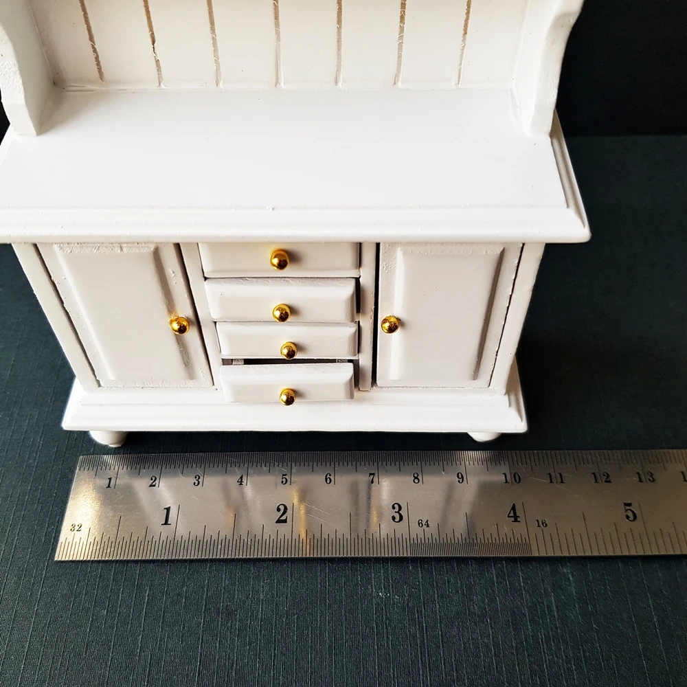 Миниатюрный домик для кукольного домика белая деревянная мебель шкаф игрушек витрина декоративные полки
