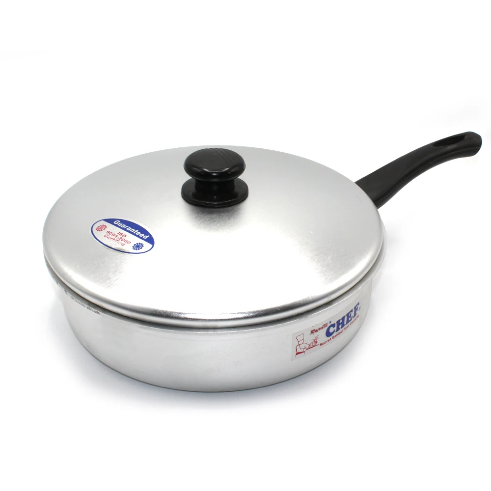 
Majestic CHEF Kitchen wholesale high quality Aluminum Fry Pan With Lid and Stylish Heat resistant Knob 