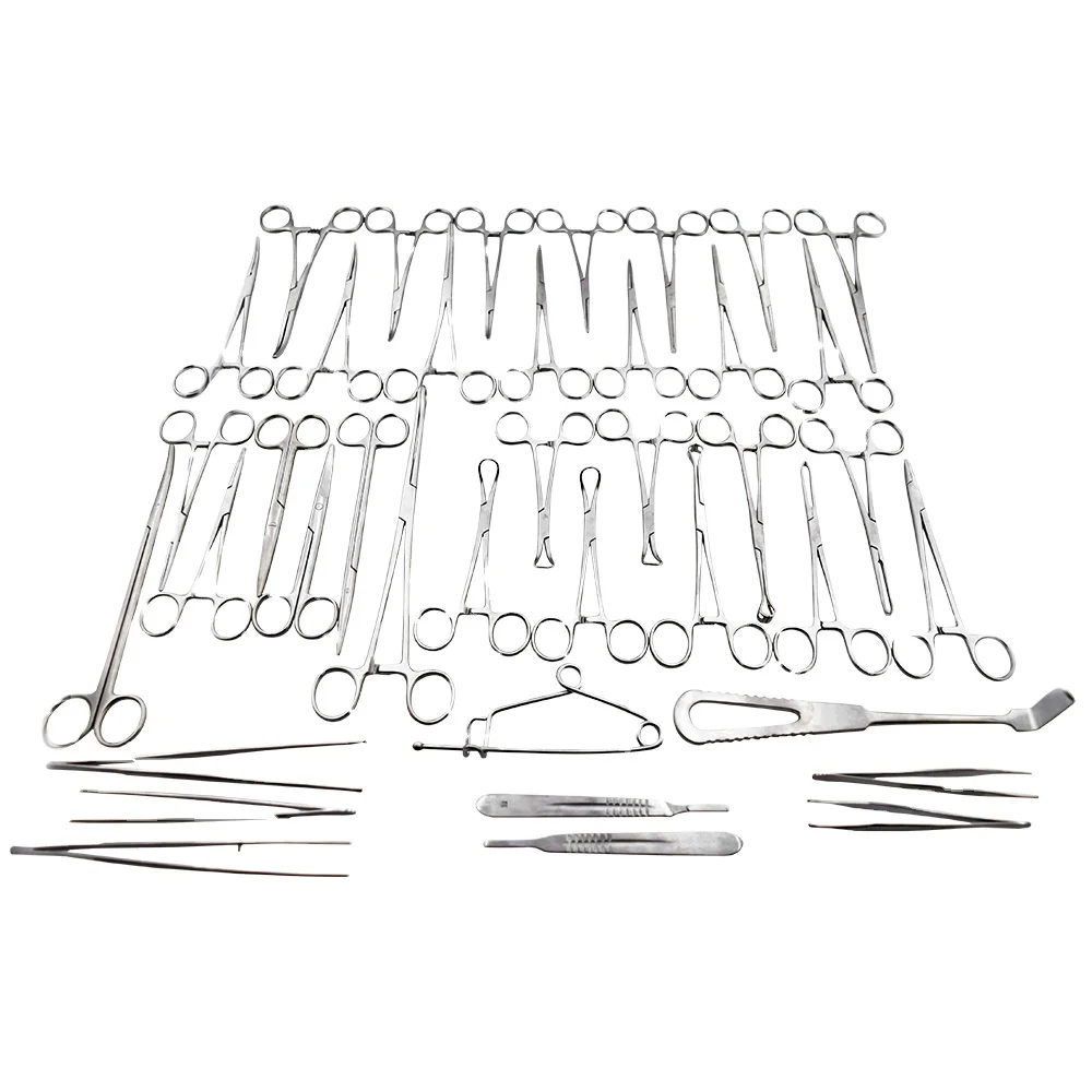 High Quality 74 Pcs Medical Surgical Tools Set Appendectomy and Hernia Instruments Stainless Steel Material
