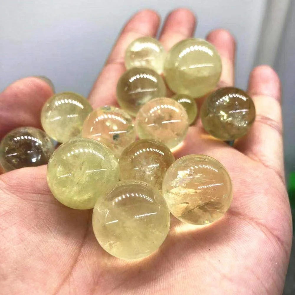 Natural High Quality gemstone quartz small crystal bead citrine ball