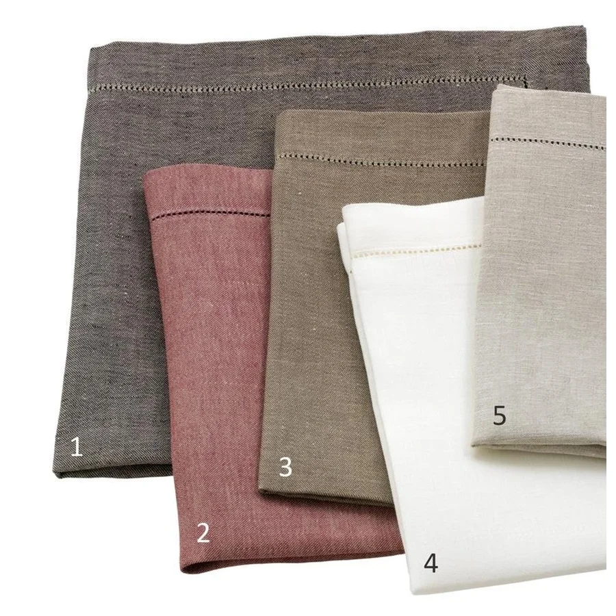 Custom Dinner Napkin 100% Linen Full Color Hemstitch Ladder Table Napkin The Best Quality for Home Hotel Restaurant Events