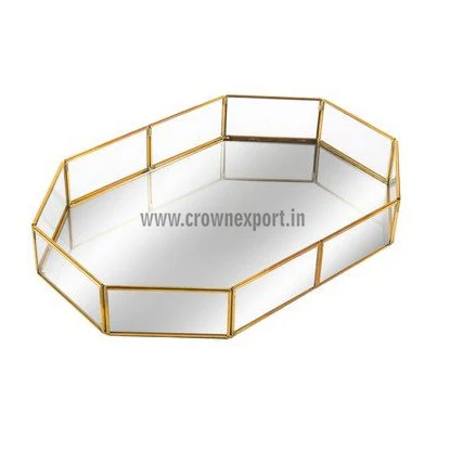 Iron Mirror Serving Tray Restaurant & Hotel Supplies Glass Serving Dish And Platters For barware high quality metal used in iron