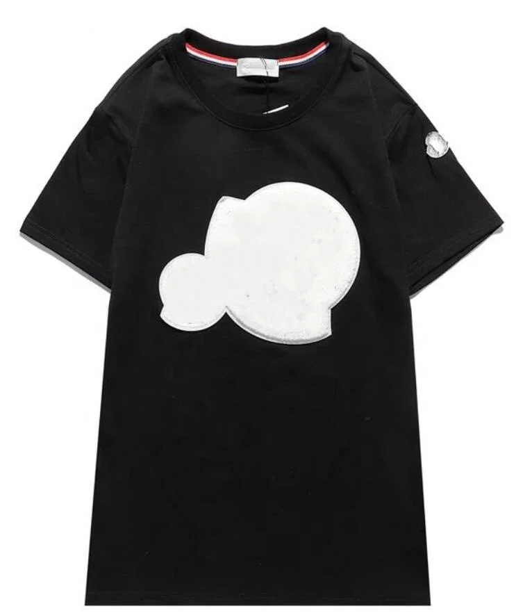 Unisex New Embroidery T-shirt fashion Men and women Design T-shirts Female T-shirts high quality black and white