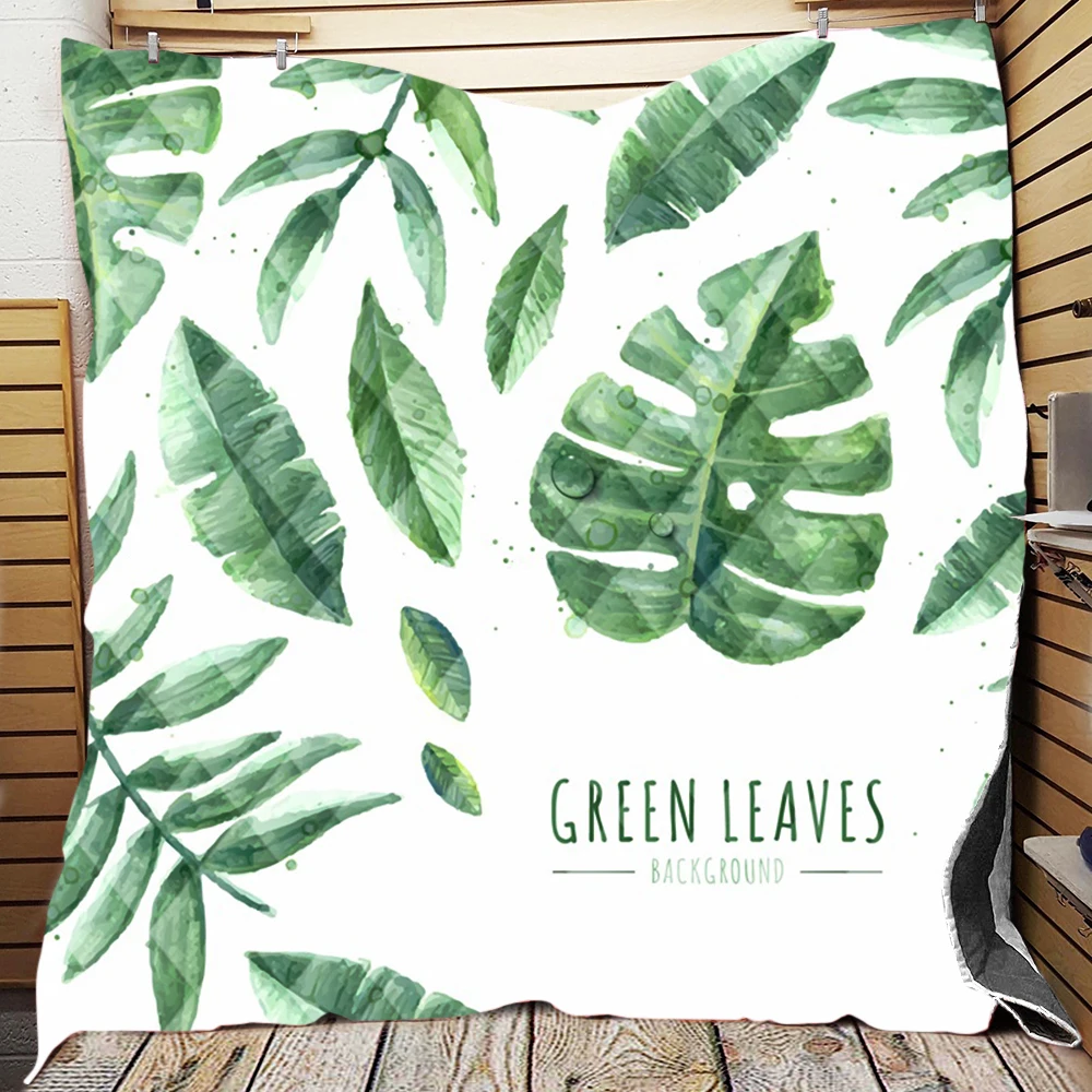 
Palm Leaves True Tropical Style Quilted Blanket Quilt Patchwork Throw Blankets Wholesale Dropship 