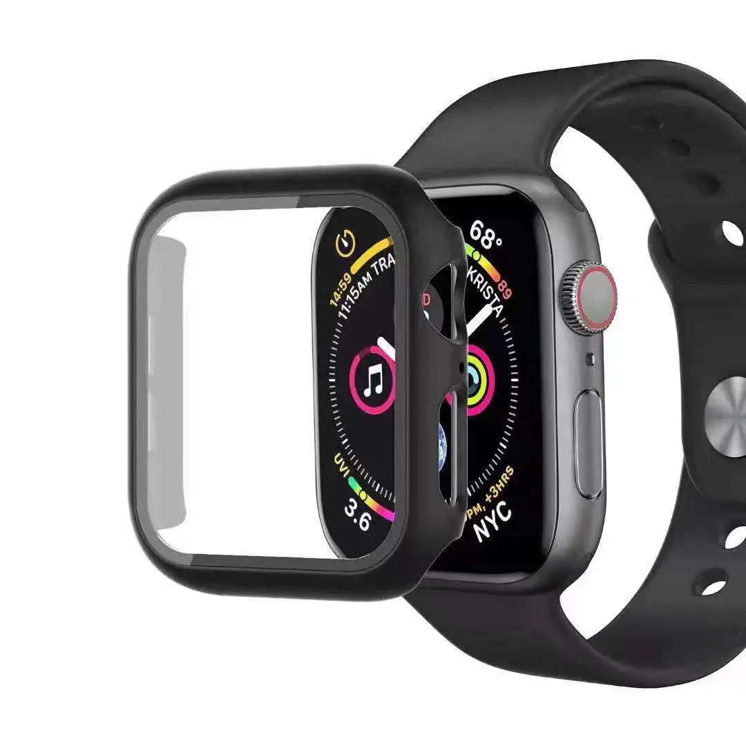 
New apple Watch Case Cover For 40mm 42mm For Iwatch Screen Protective PC With Tempered Glass Luxury Case 