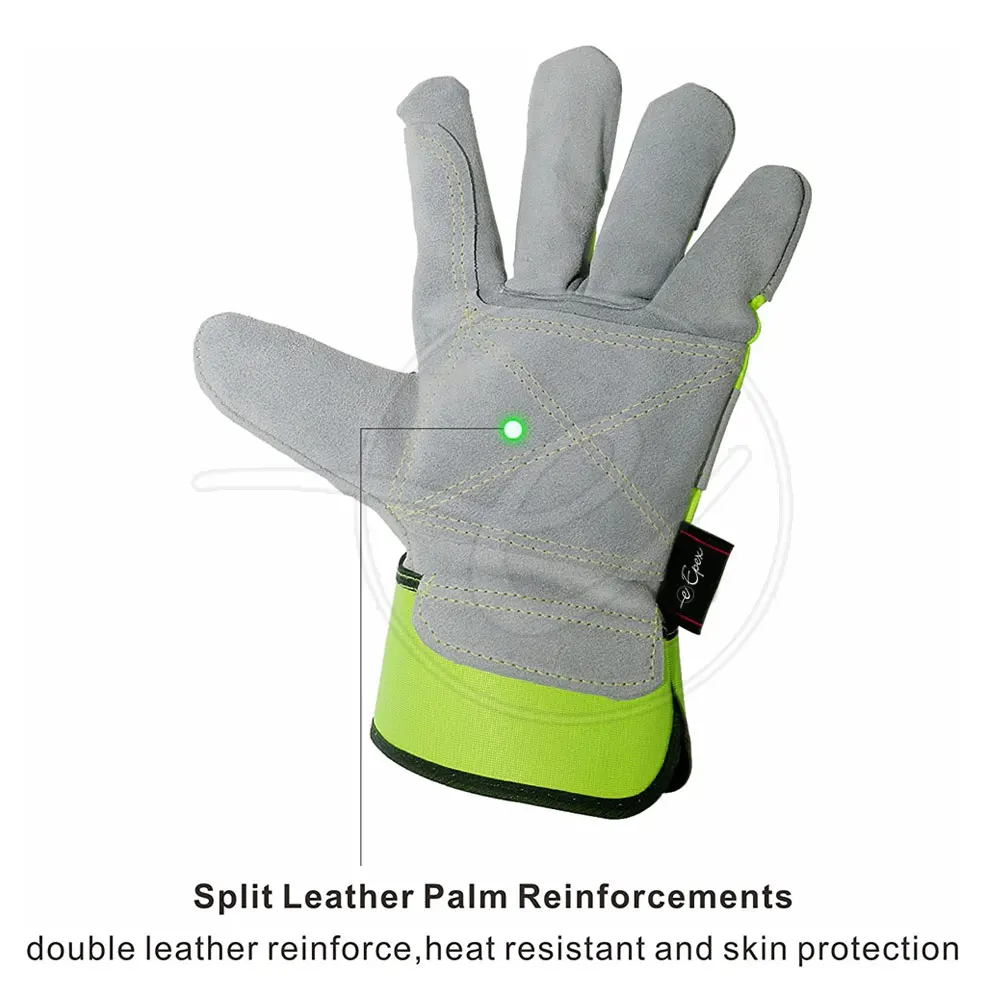 
Competitive Price Palm Safety Cow Split Leather Working Gloves 