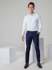  Фабрика облегающие мужские рубашки новейший дизайн сделанные во Вьетнаме 100% хлопчатобумажные на заказ летние