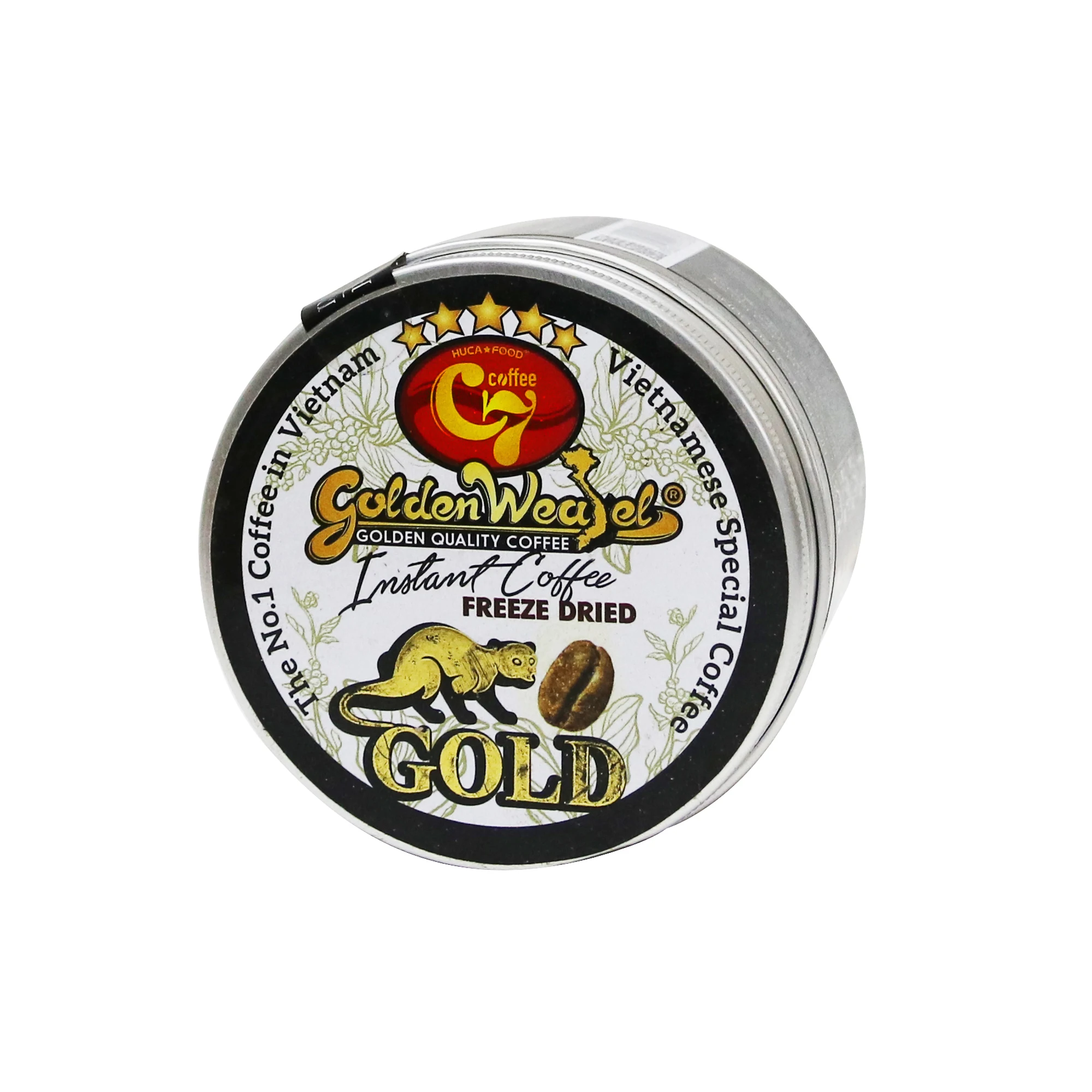 Кофе моментальный премиум-класса с сушкой под давлением-оригинальный вкус-120 г-Золотой кофейный ласки C7