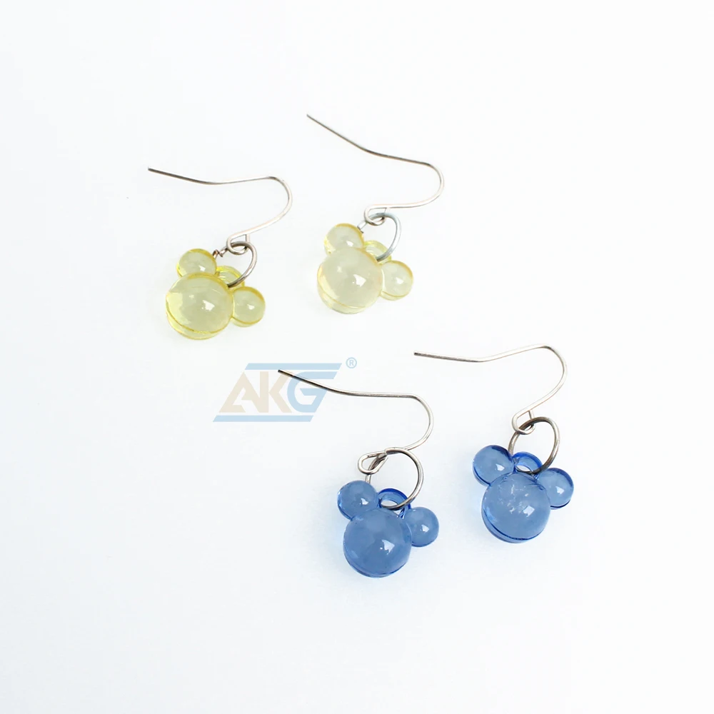 Cute Earrings For Child Cute Mouse Available in Blue and Yellow