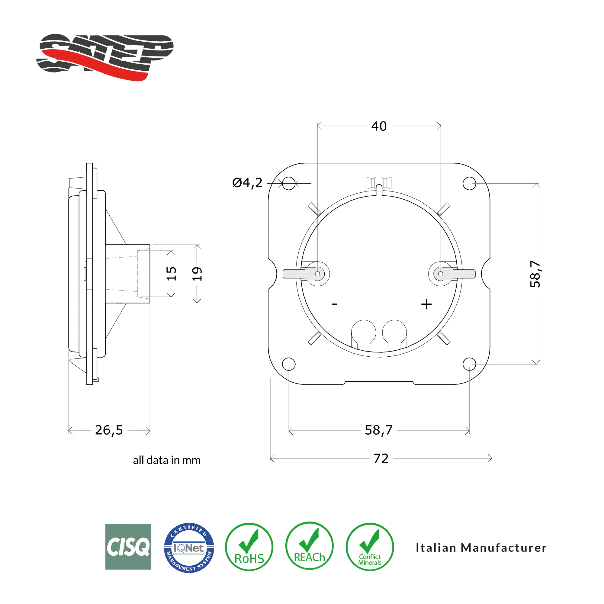 Black Panel Mount Piezo Buzzer TRP50A for Alarm Piezo Electric Buzzer 100db 130db Buzzer Piezoelectric