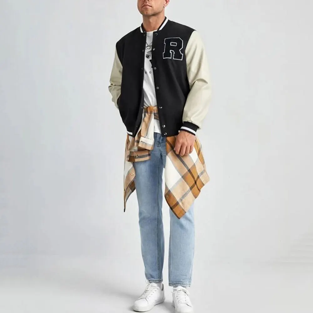 Stylish Bomber Jacket High Quality Custom Winter Men Embroidery Varsity Basketball Bomber Jacket