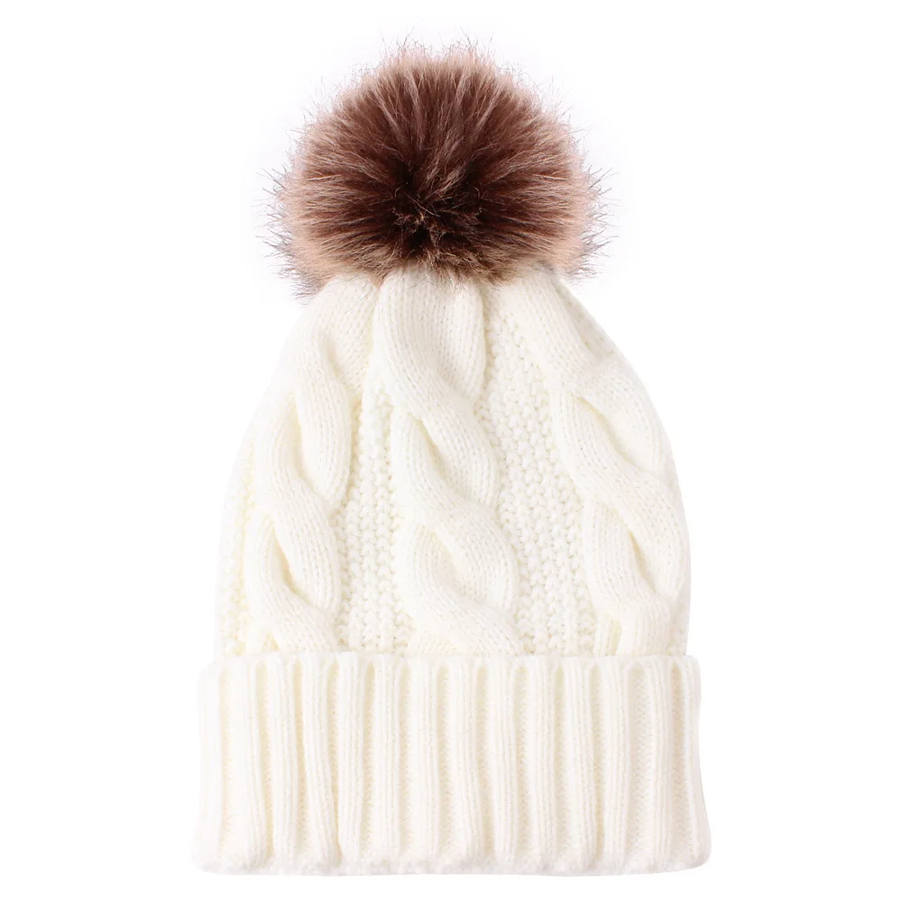 2022 Custom High Quality Winter Warm Wool Acrylic Pom Pom Winter Beanie Hat Caps