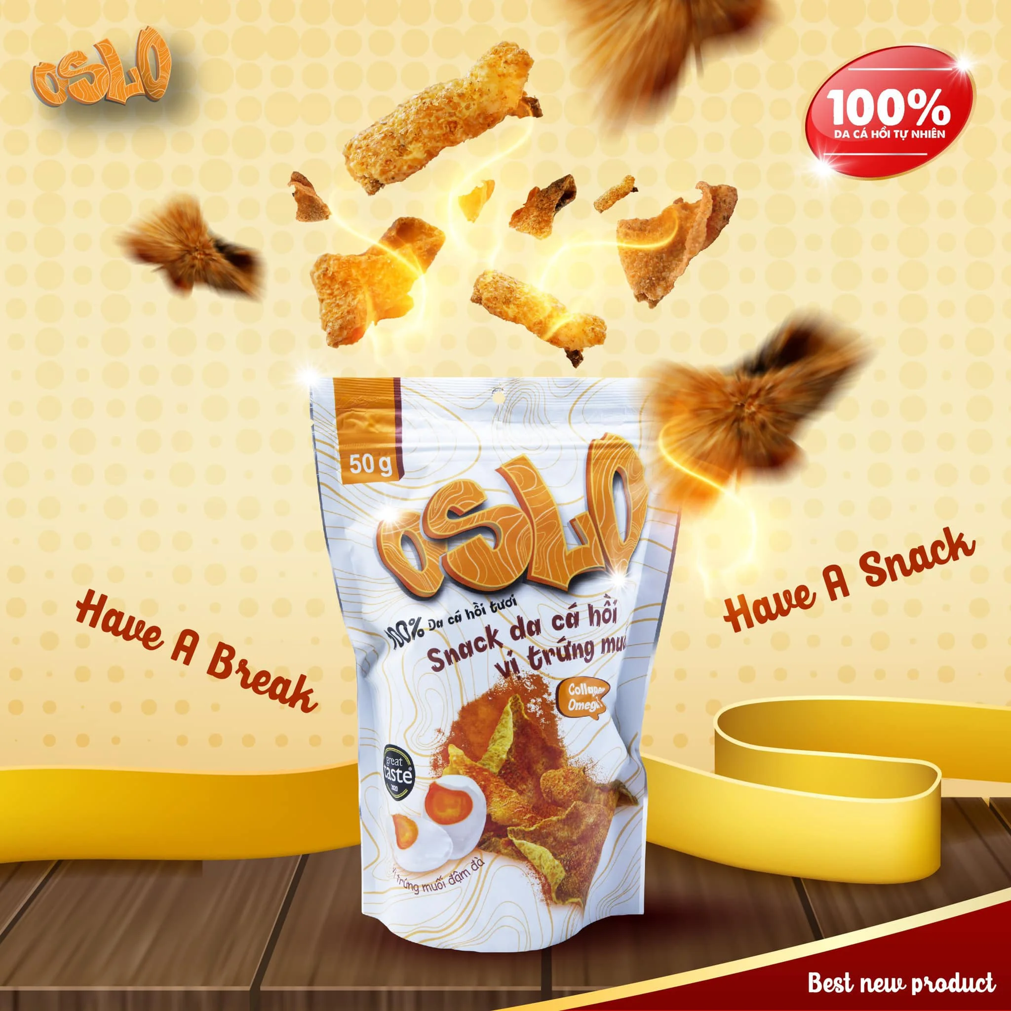 12 Months Shelf Life Oslo Snack Salmon Skin Salted Egg Super Yummy OL0001.2 seafood snacks fish salmon skin