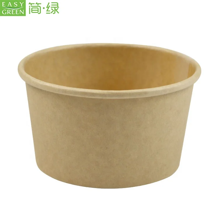 Disposable 16 oz eco friendly compostable kraft paper soup bowl food container