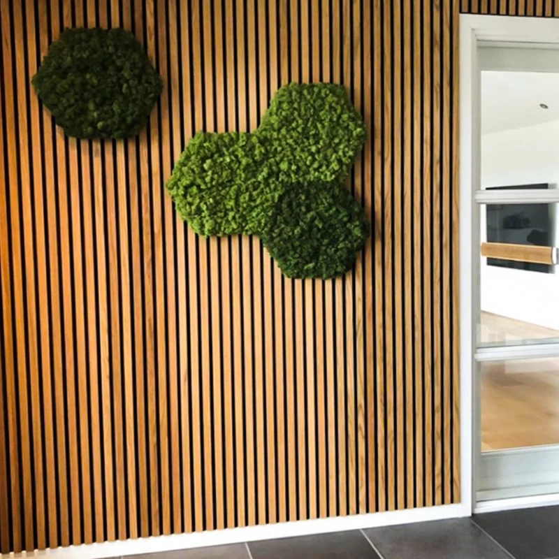 Custom Akupanel Wooden Slat Acoustic Panels Slated Wall  Sound Proof For Meeting Room