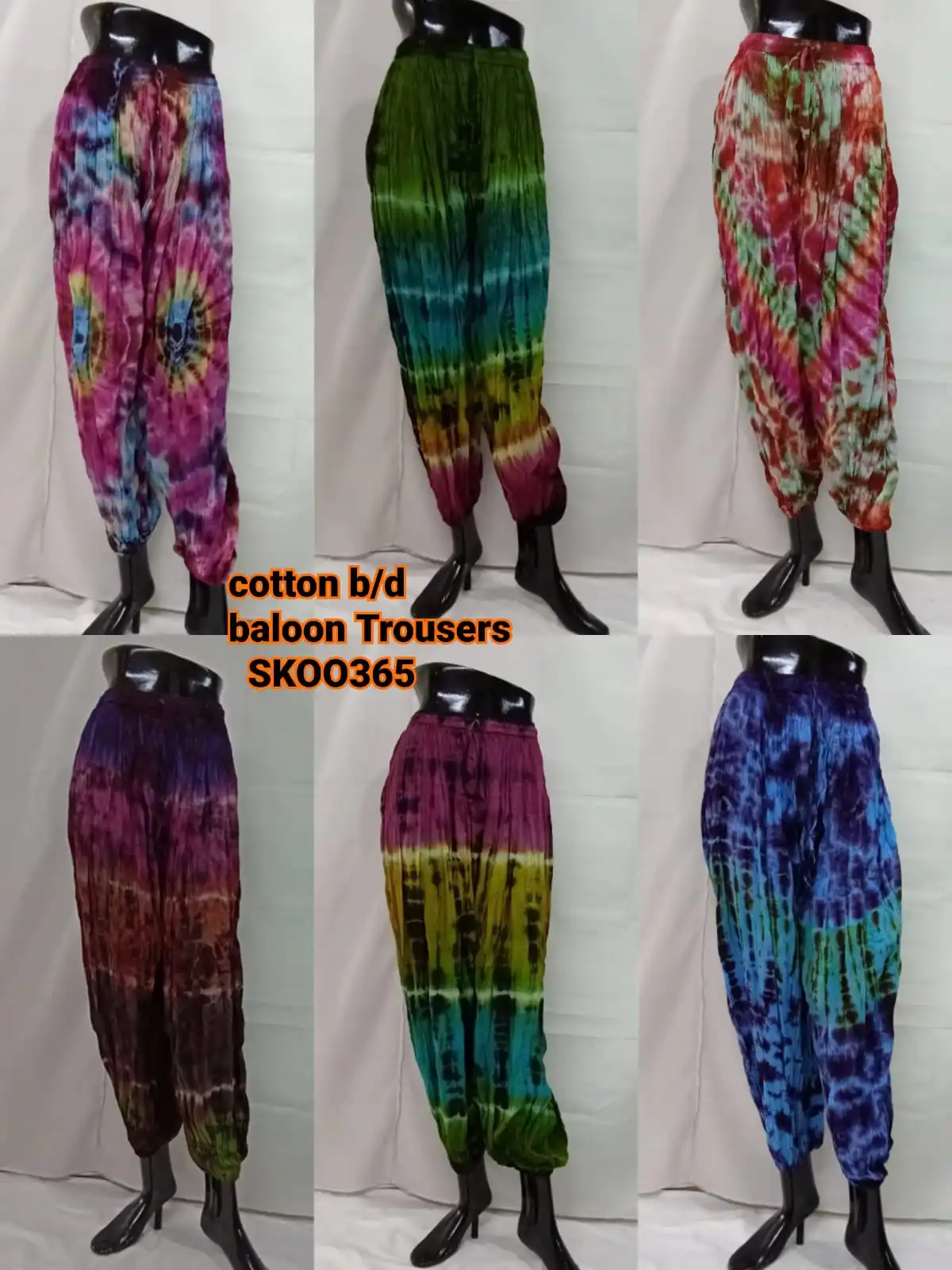 Wholesale cotton tie die trousers  patch Gagara work harem pants-Sarouel ethnique femme Baggy Genie Boho Hippie cotton trouser