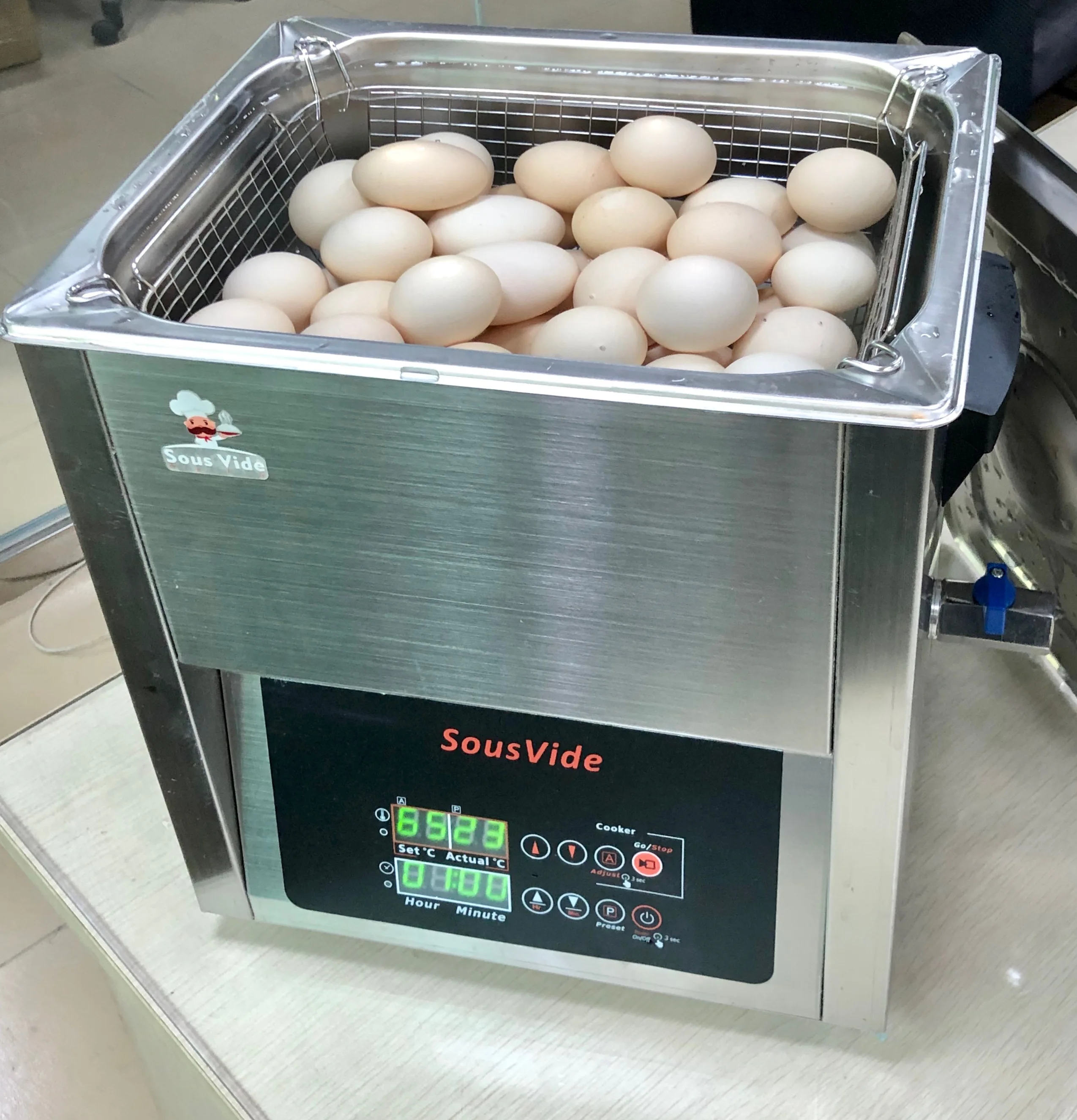 Precise temperature Slow cook Easy operated Mass production Half boiled egg & Lava Egg 10L SUS304 tank Commercial egg cooker