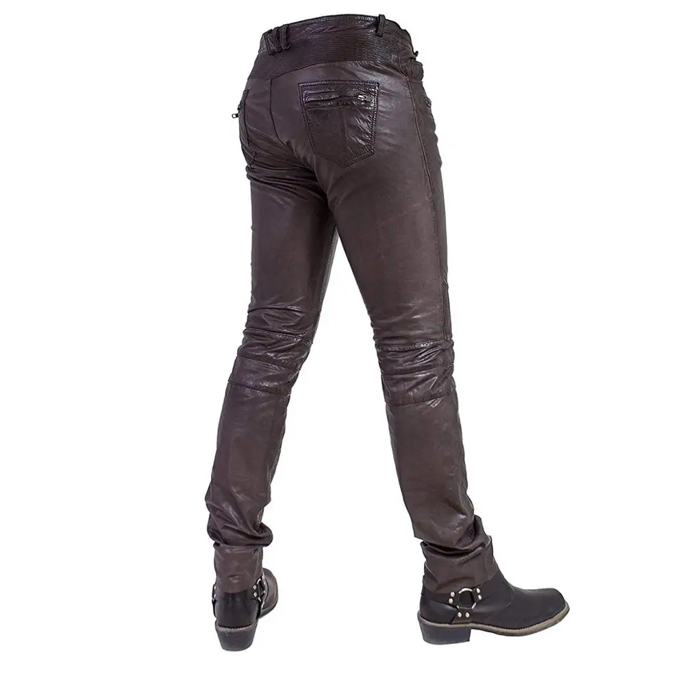 Top quality lamb Leather Pants 2021 Clothes New Trendy High Quality Casual Fashion Straight Leg Leather Pant