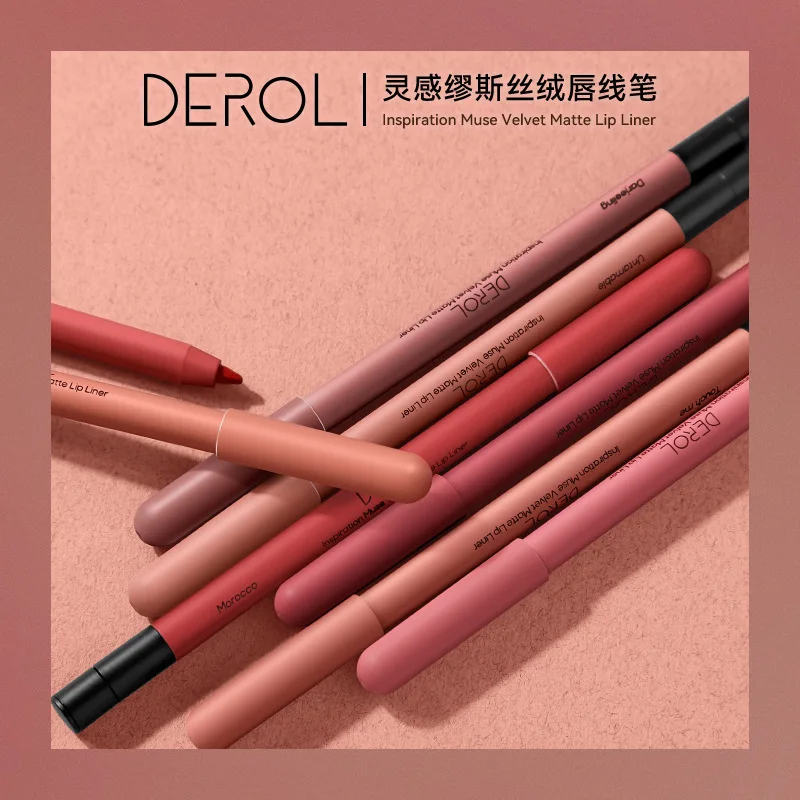 DEROL Waterproof Lip liner DR044 Cosmetic Makeup Velvet Colorful Lipliner Pen Matte Lipstick Lip liner Pencil