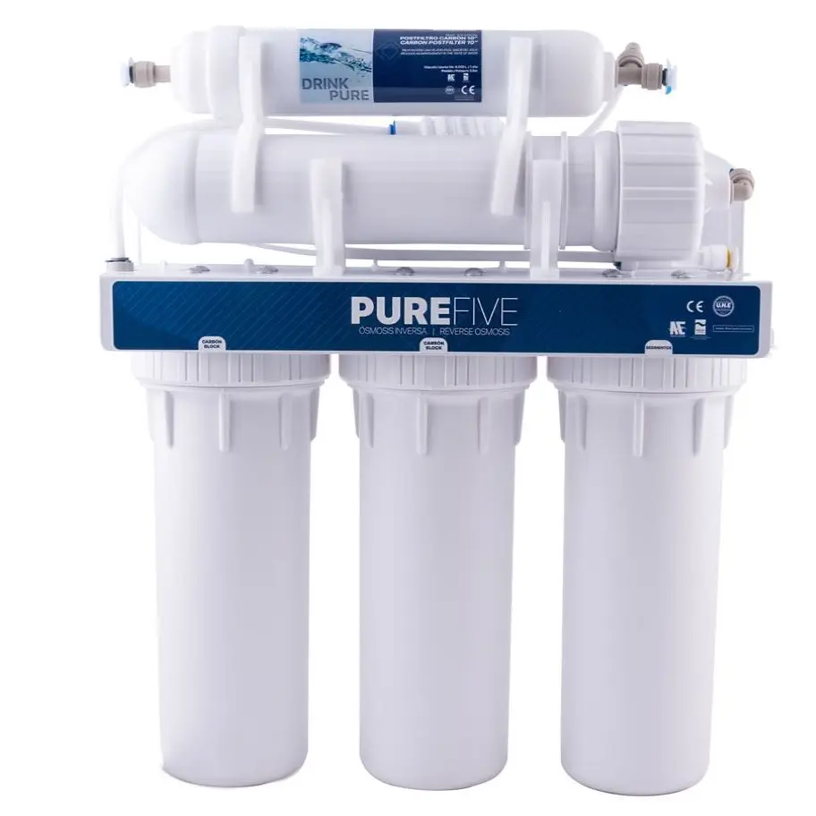 High production 5 Stages reverse osmosis 75GPD with external 5L tank without pump for home, offices, kitchen