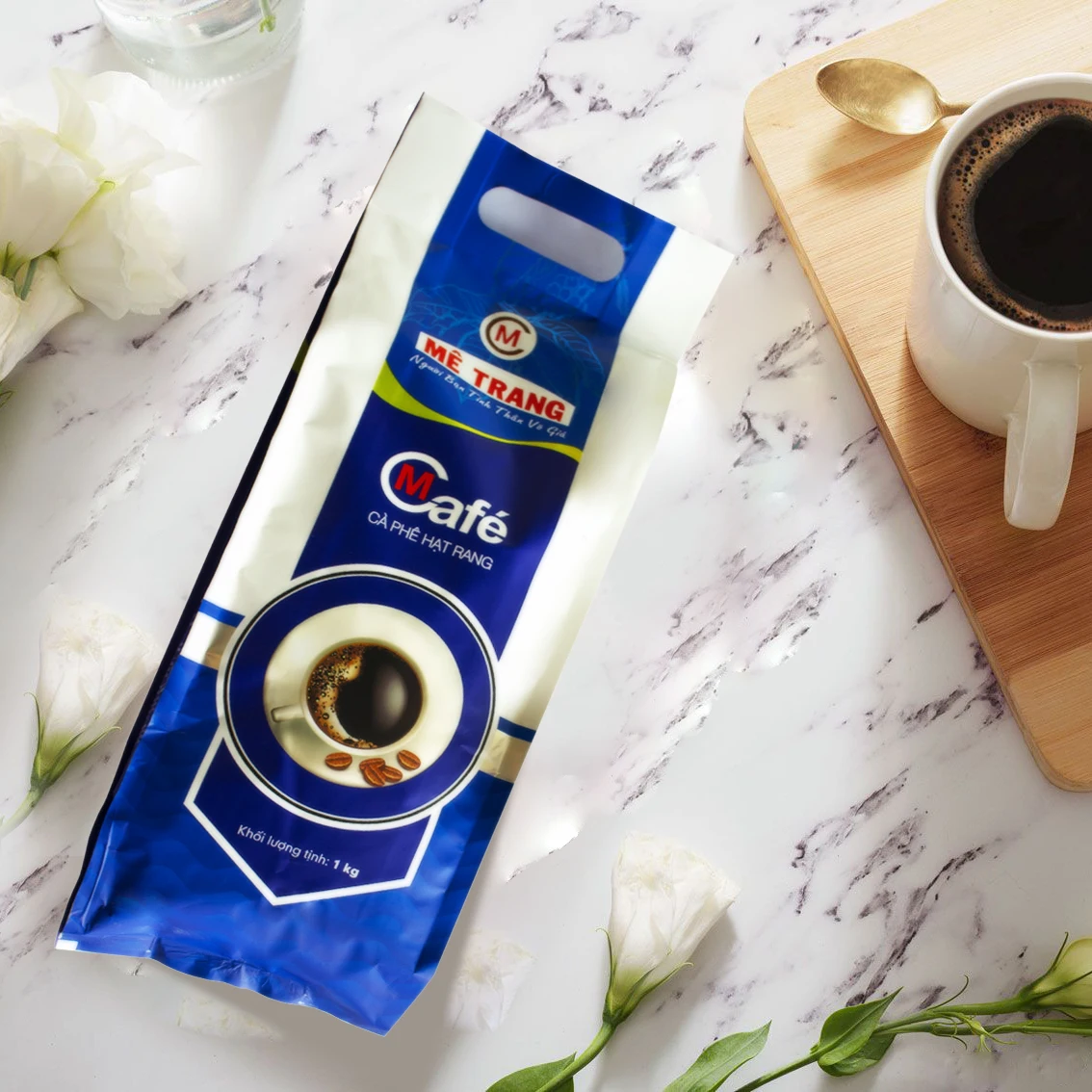 Whole Bean Coffee Mcafe Roasted Coffee Beans 1kg in One-way Valve Branded Bag Packaging From Vietnam