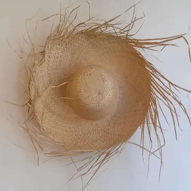 Шляпа женская Соломенная с потертостями большая уличная пляжная Панама в стиле бохо украшение для любого отдыха во Вьетнаме оптовая продажа