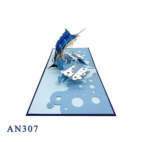 Рыба-меч 3D всплывающие открытки подарки и ремесла бумажные поделки из Вьетнама популярный товар индивидуальный дизайн бестселлер