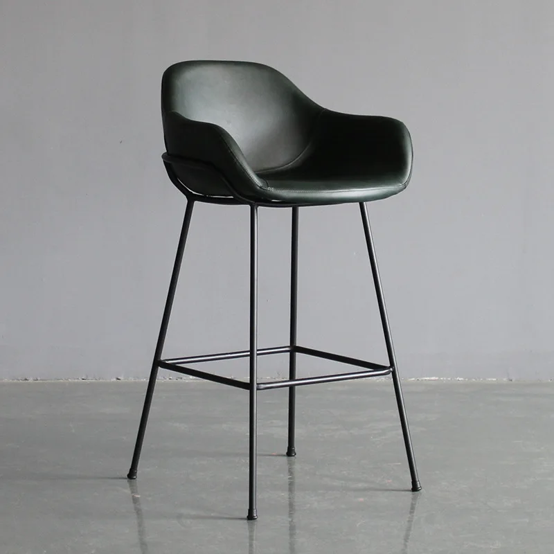 Transitional Design 510*530*1020 PU Leather Black Metal Legs Regular Shape China Barstool Kitchen Furniture