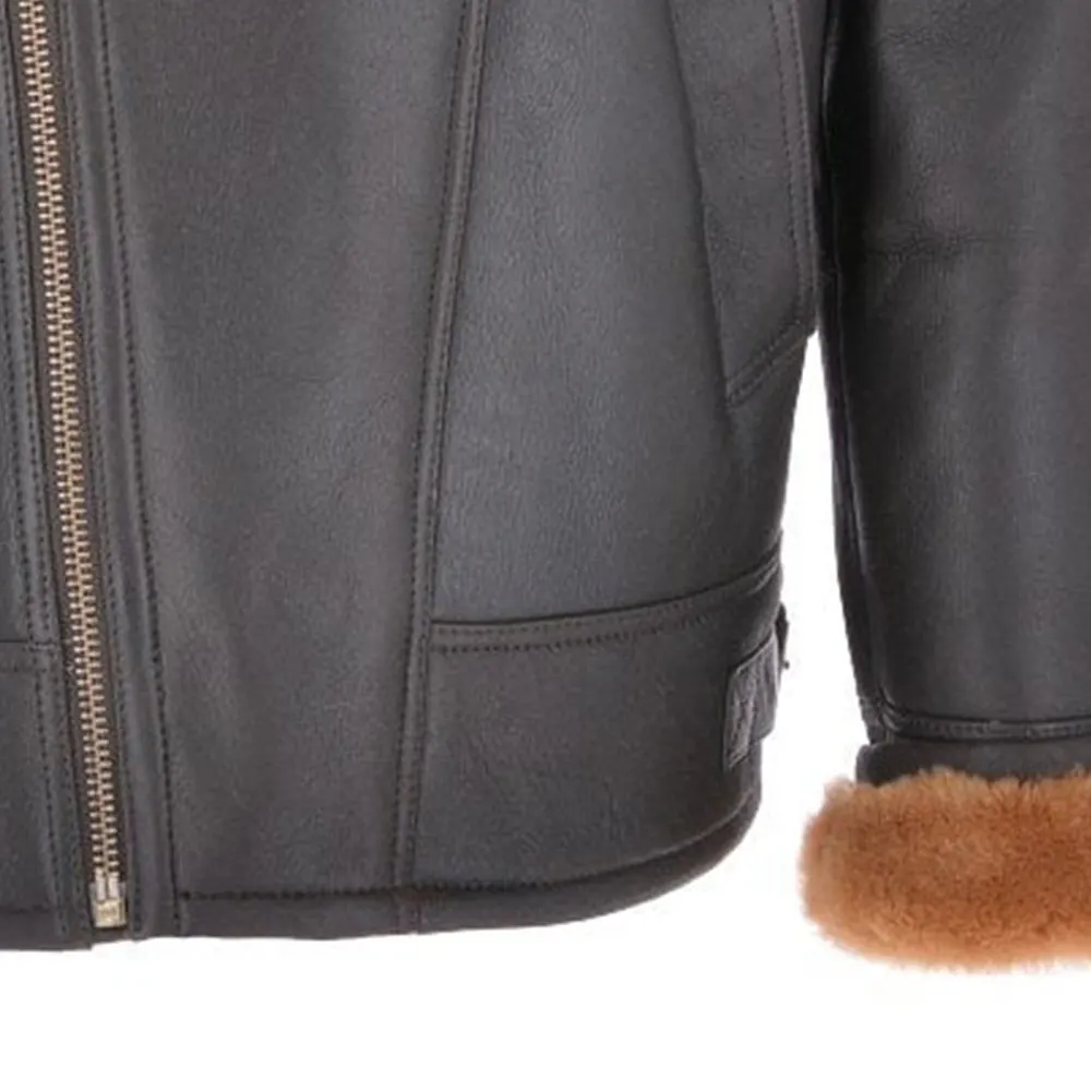 Мужская зимняя куртка F2 из коричневой кожи с меховой овчиной/куртка из натуральной кожи с мехом овчины/Новейшая Стильная мужская куртка