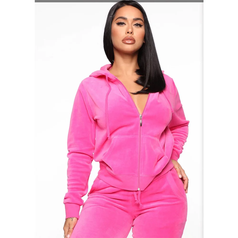 
Women Velour Plain & Comfortable Tracksuit 
