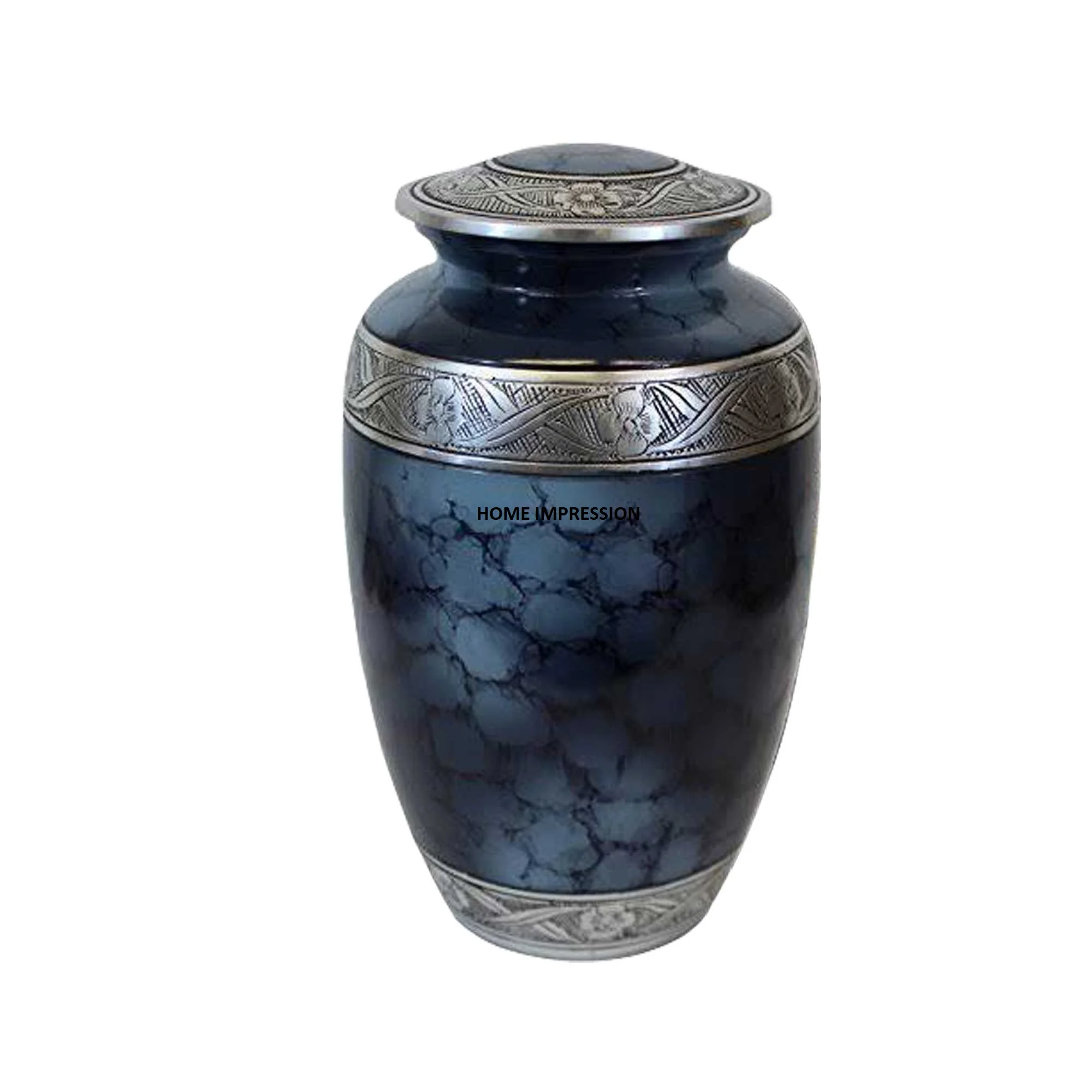 Wholesale Bulk White And Gold Engraved Metal Urns Cremation Ashes Pots And Jar Set Of 4 Different Sizes Pewter Casted Urns