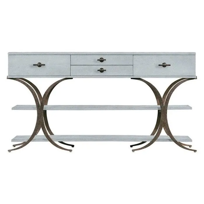 Buffet sideboard with brown walnut finished wooden top