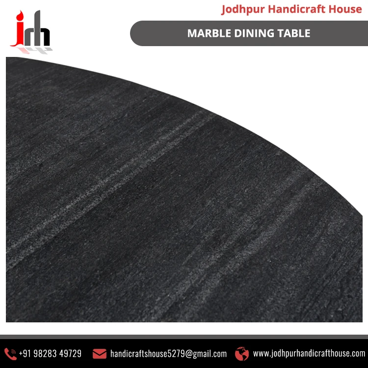 Industrial & Vintage Bulk Selling Black Marble Round  Shape Dining Table at Best Price & made with the best quality material