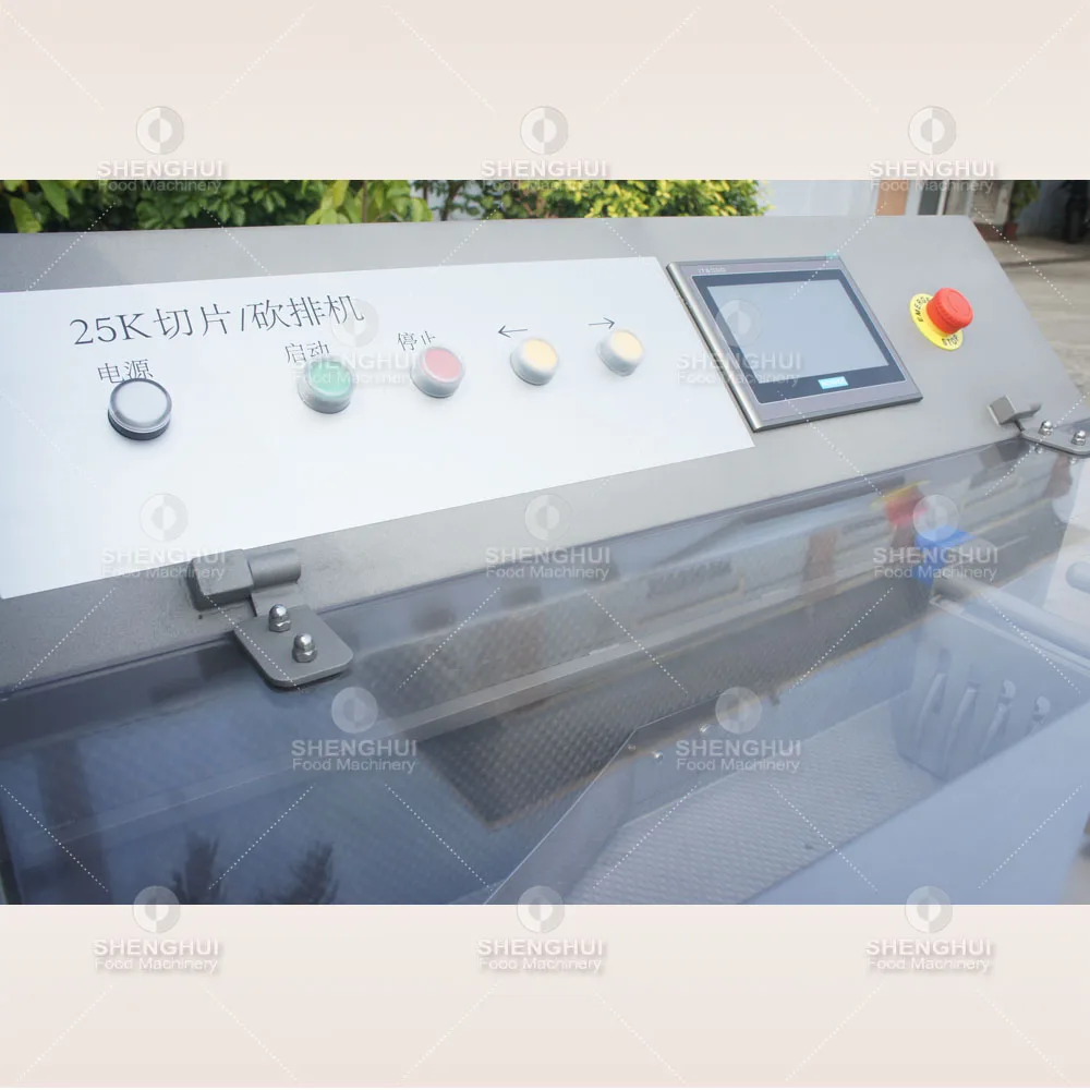 Automatic frozen meat cutting machine meat cutter spare ribs chopper bacon fish meat slicing machine