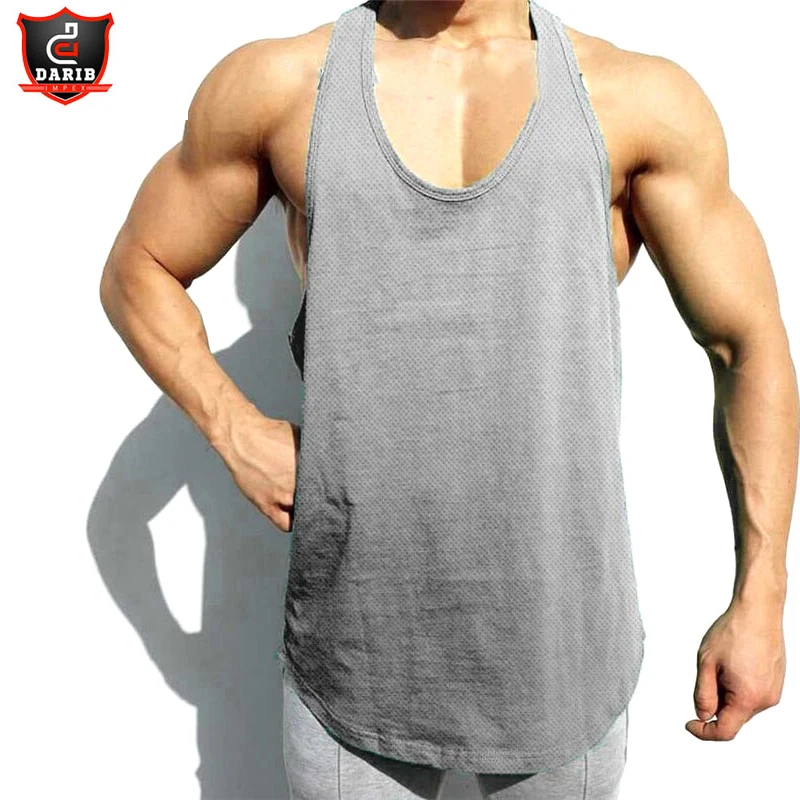 Cheap Price Plain Bodybuilding Fitness Stringer Custom Logo Gym Sports Stringer For Men