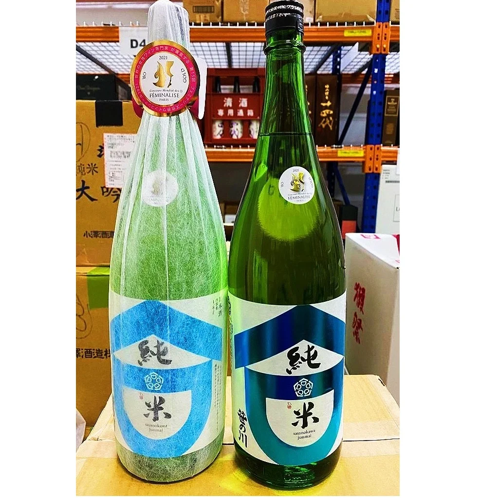 Высококачественная упаковка в подарочную бутылку с гладким вкусом подходит для всей кухни Sasanokawa Junmaishu 1800 мл Произведено Японии