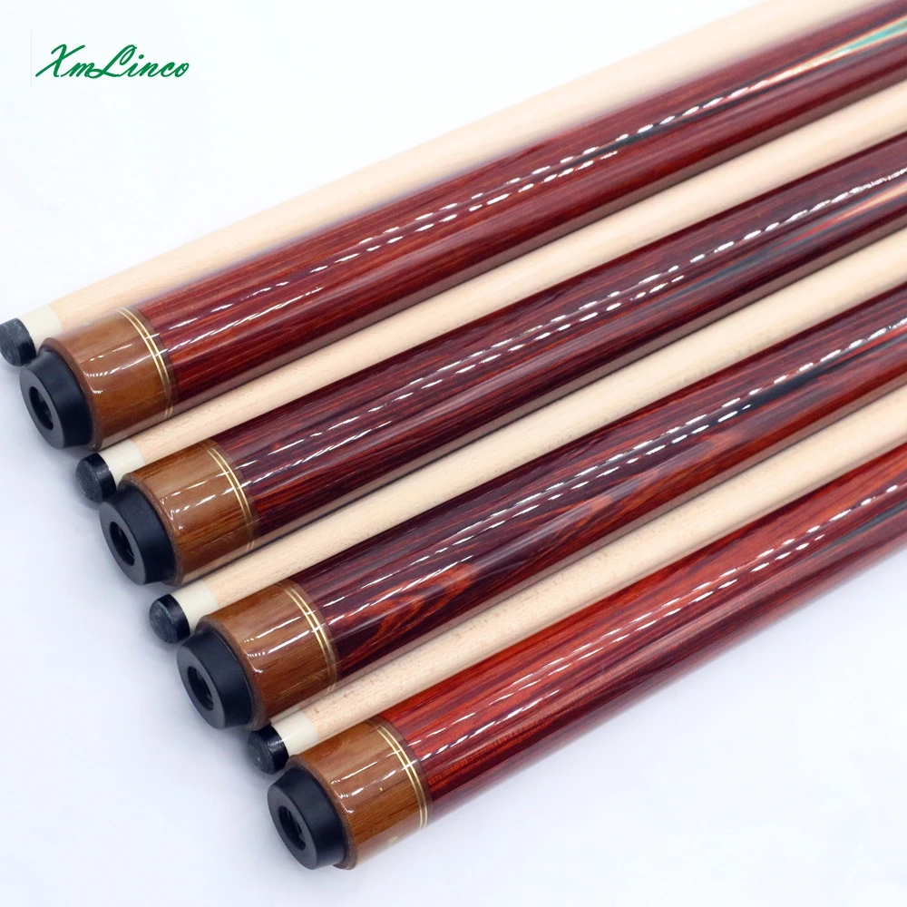 Xmlinco 1/2 split cues curly cocobolo ebony handmade inlay carom korea billiards cues