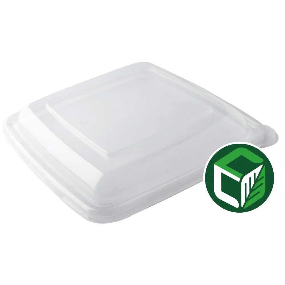 
ECO 2 Compartment Pulp Square Bamboo Fiber Food Box 