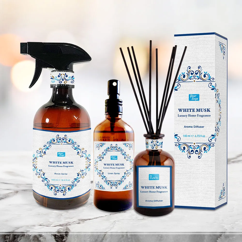 
Private Label Aroma Oil Reed Diffuser Packaging Gift Box Room Spray Stick Air Freshener Luxury Home Fragrance 