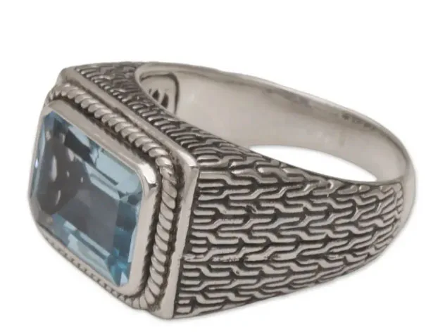 Fabulous Look Beautiful Blue Topaz Handmade 925 Sterling Silver Ring Blue Topaz Gemstone Supplies 925 Sterling Silver Ring