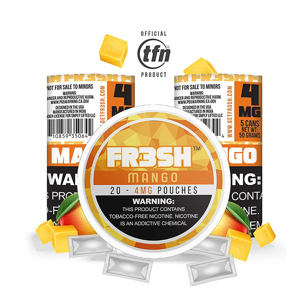  Fr3sh ароматизированный манго на основе США табачные пакеты с никотином без табака 4 мг