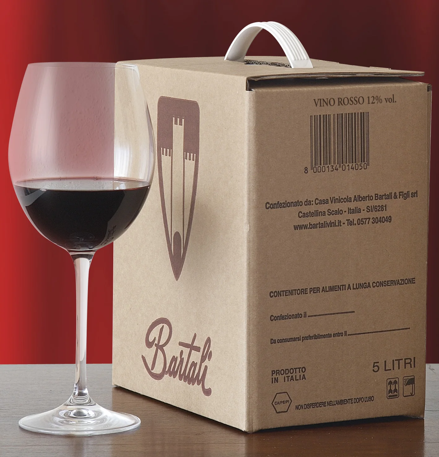 Сделано в Италии, сумка Antico блазон красный в коробке, 5 литров сухого Красного Вина Премиум-класса в Тоскане